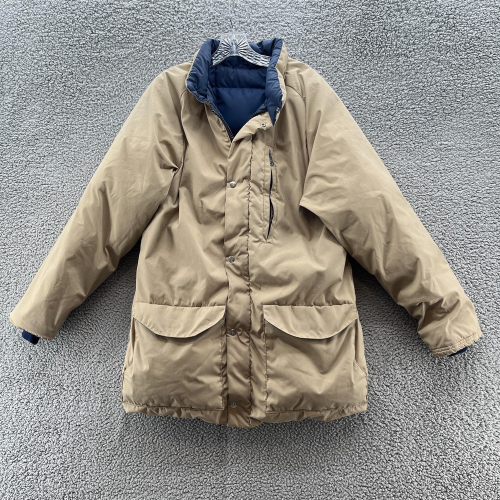 VTG Holubar Coat Mens Large Beige‎ Down Parka Puffer Boulder Colorado 70s